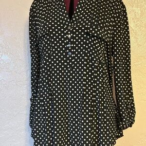 Polka Dot Blouse - Black and White